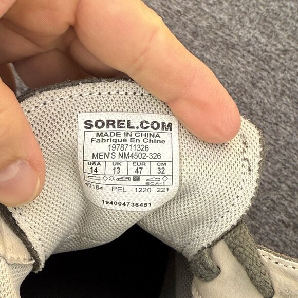 ✅Men’s 14 Sorel Grit Sneaker Chukka Alpine Tundra Sneaker Black Grey Waterproof - Picture 2 of 9